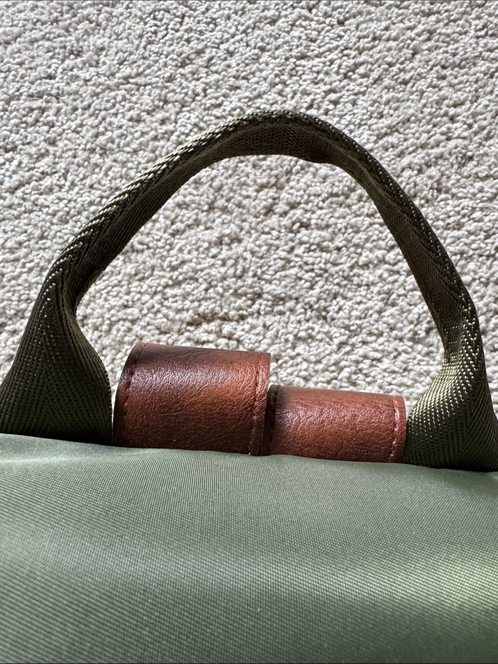 Green Nylon Drawstring Backpack - Picture 11 of 16